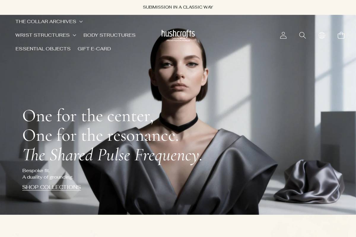 hushcrafts.com homepage screenshot