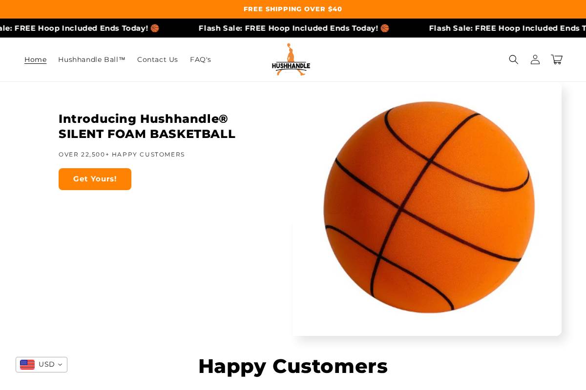 hushhandleball.com homepage screenshot