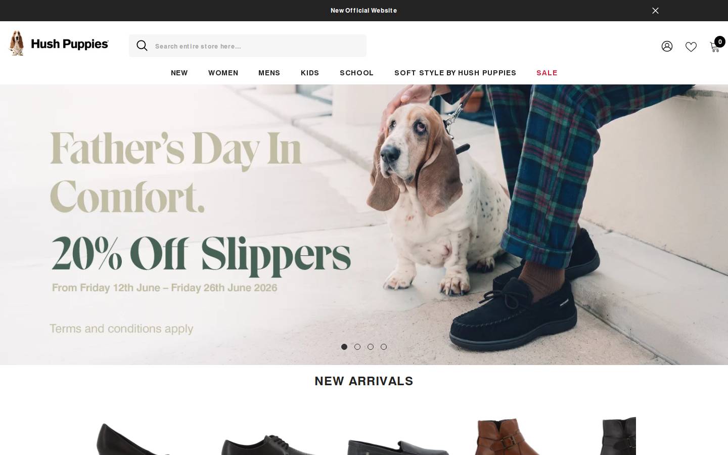 hushpuppies.co.za homepage screenshot