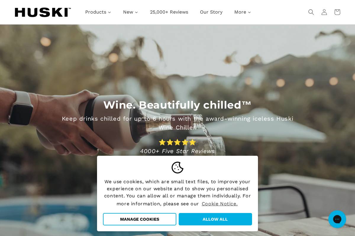 huskicoolers.com homepage screenshot