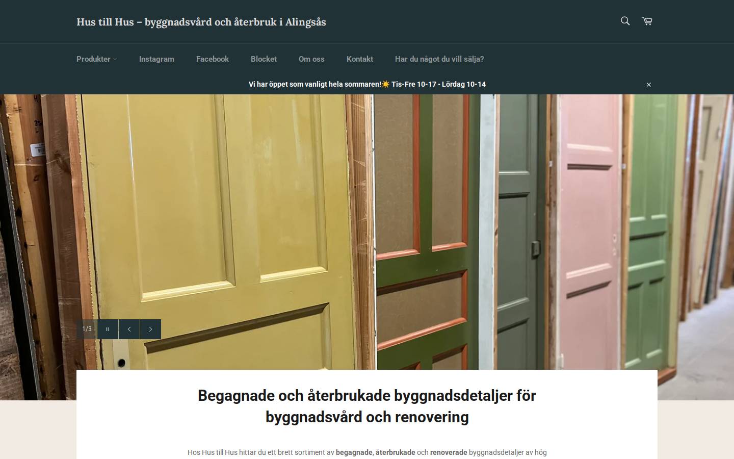hustillhus.se homepage screenshot