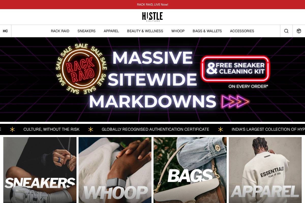 Hustleculture homepage screenshot