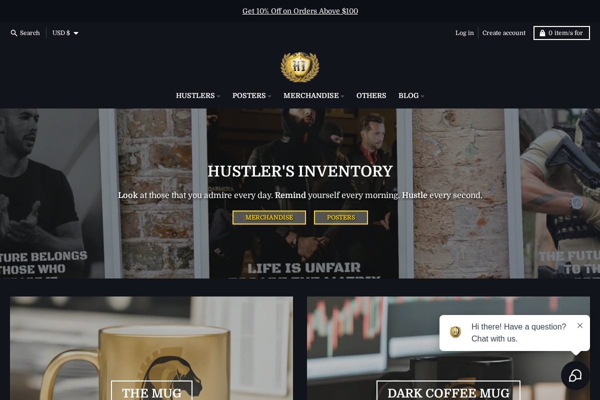 Hustler's Inventory homepage screenshot