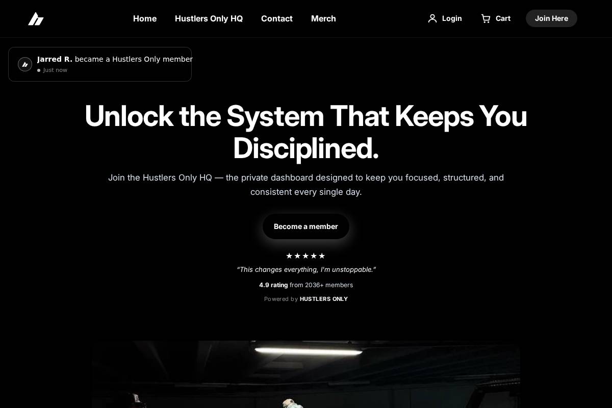 hustlersonly.co homepage screenshot