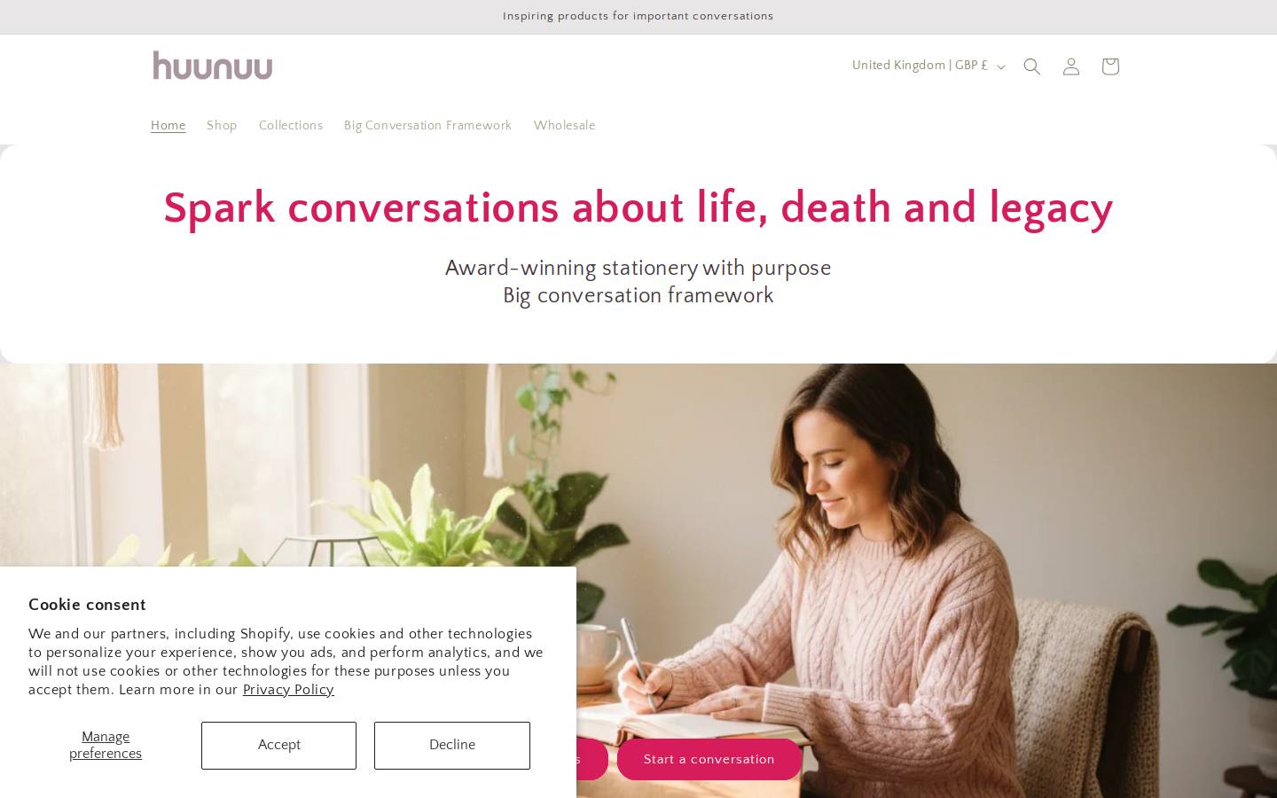huunuu homepage screenshot