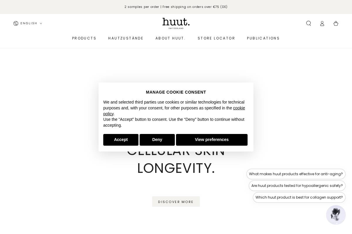 Huut Care homepage screenshot