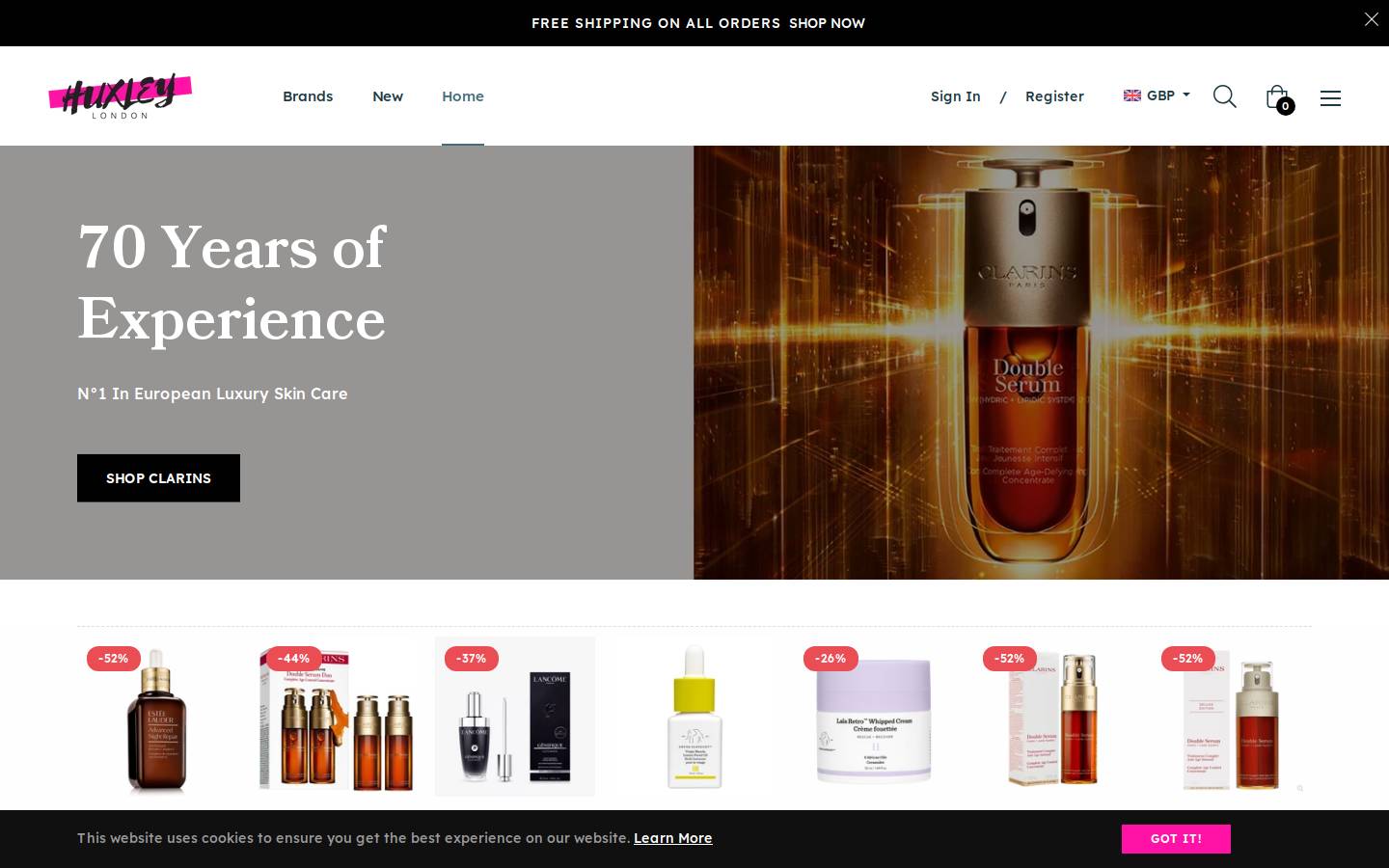 Huxleylondon homepage screenshot