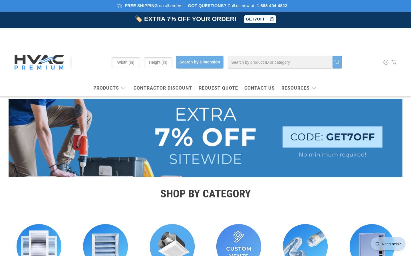 hvacpremium.com homepage screenshot
