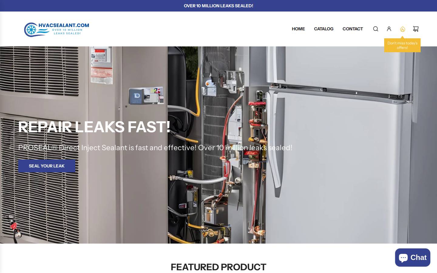 hvacsealant.com homepage screenshot