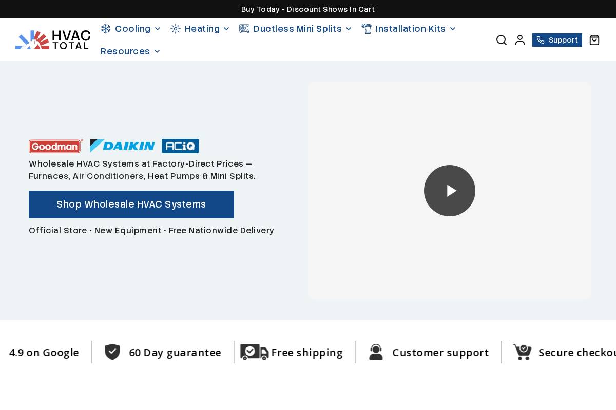 HVACTotal.com homepage screenshot