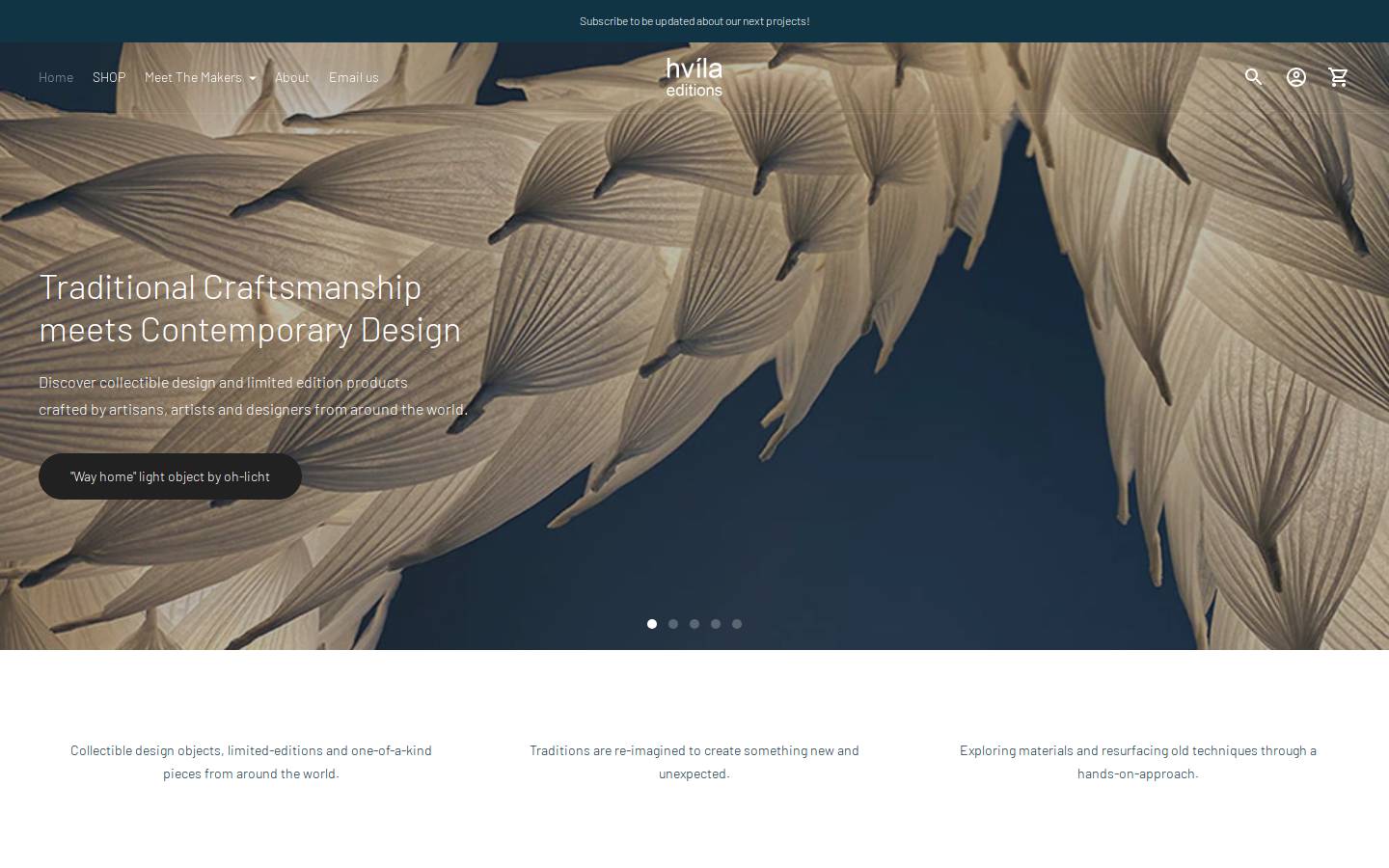 hvilaeditions.com homepage screenshot