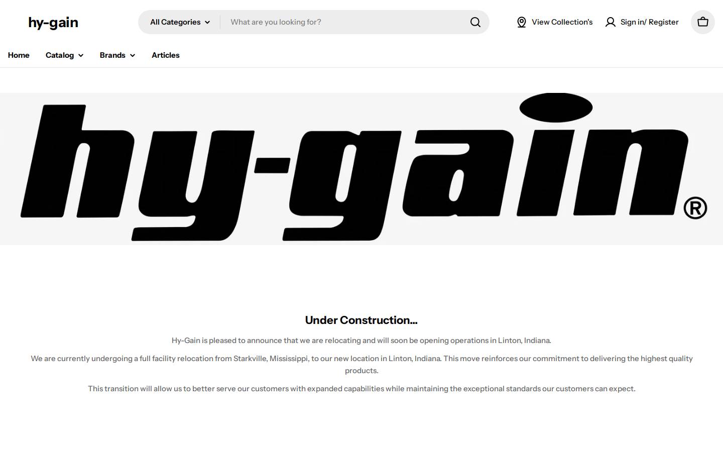 hy-gain.com homepage screenshot