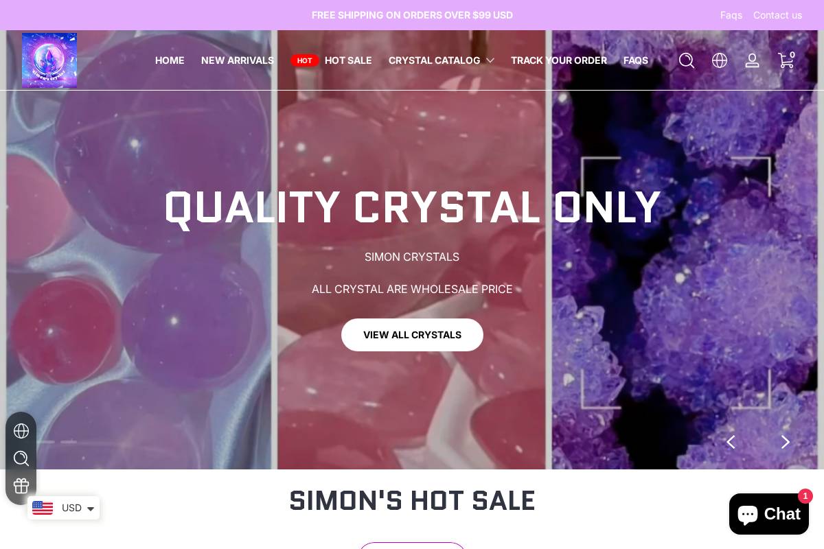hyagems.com homepage screenshot