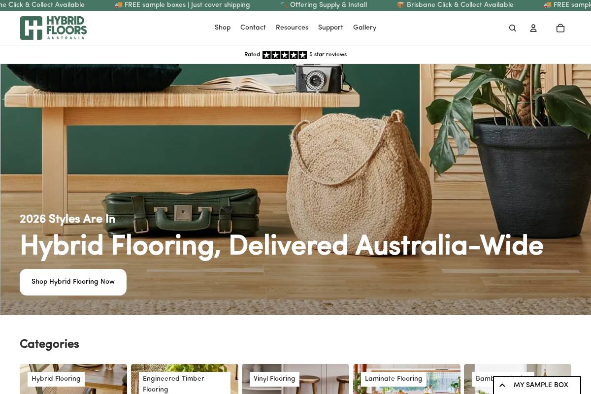 Hybrid Floors Australia homepage screenshot