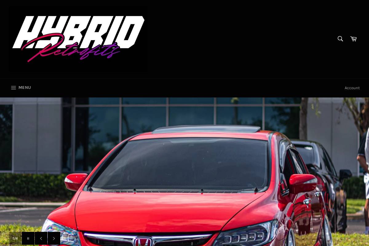 Hybrid Retrofits homepage screenshot