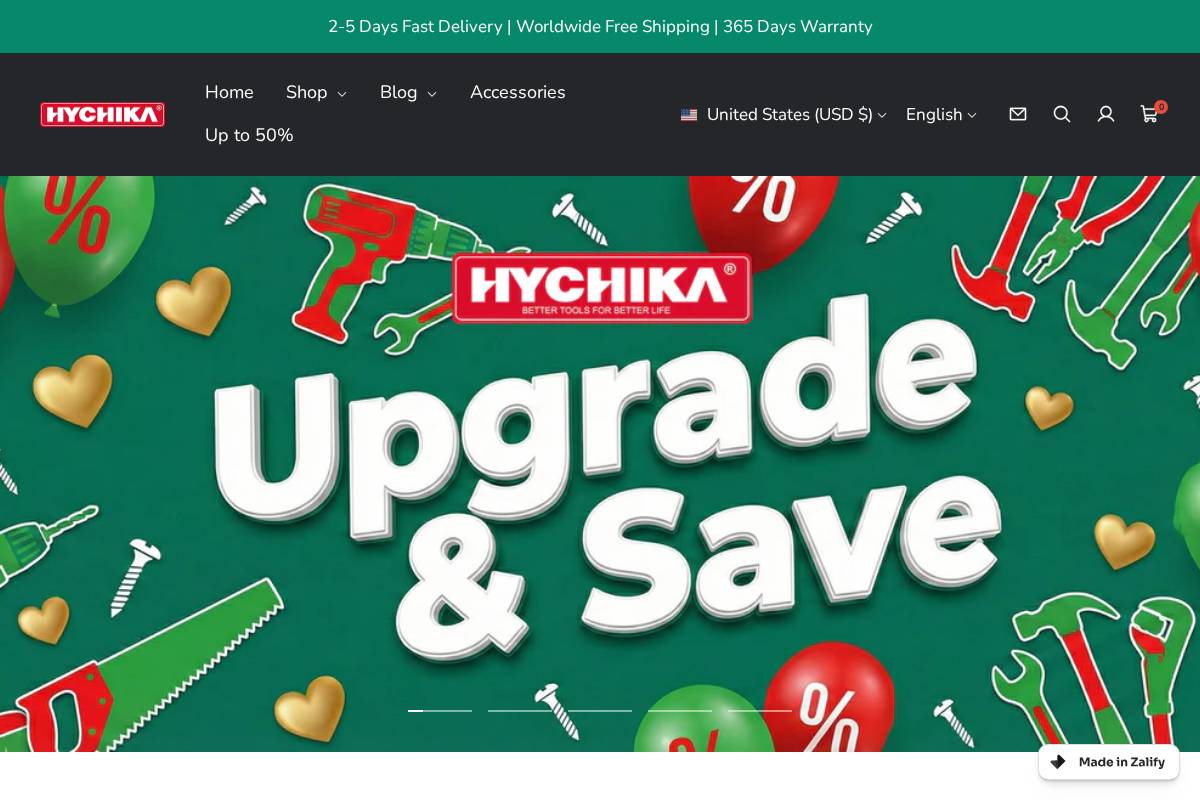 hychika.com homepage screenshot