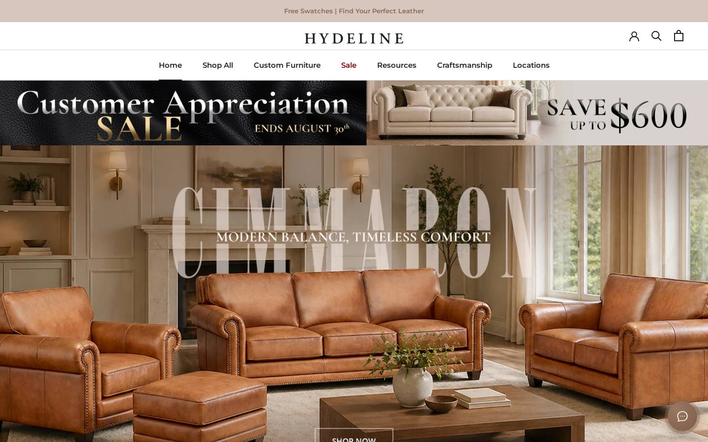 Hydeline homepage screenshot