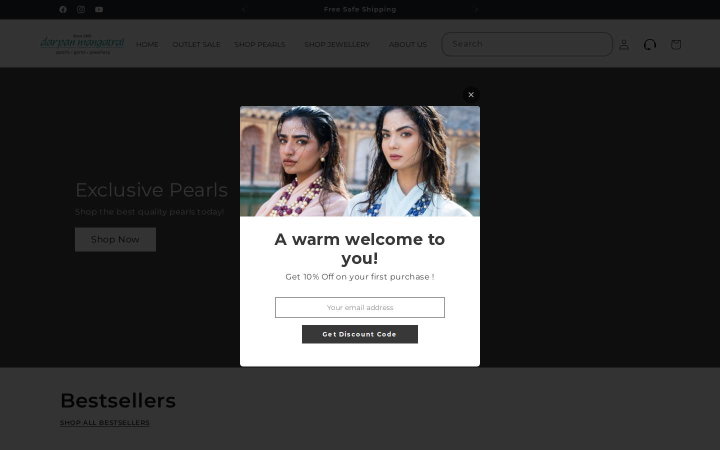 hyderabadpearls.in homepage screenshot