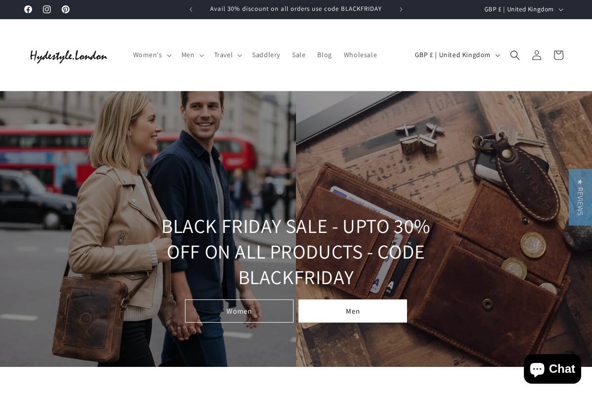 HYDESTYLE homepage screenshot