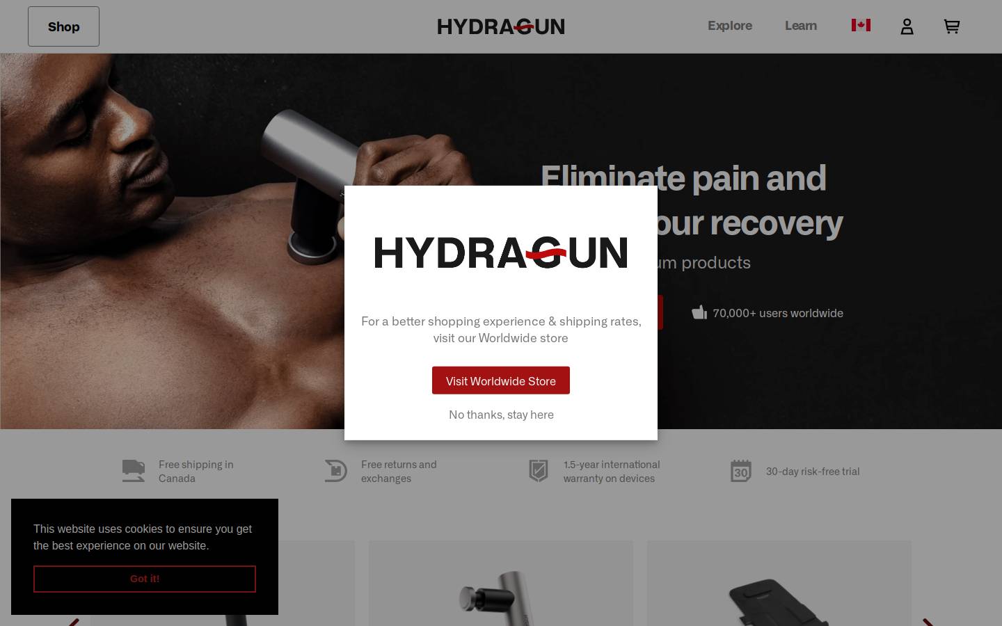 hydragun.com homepage screenshot