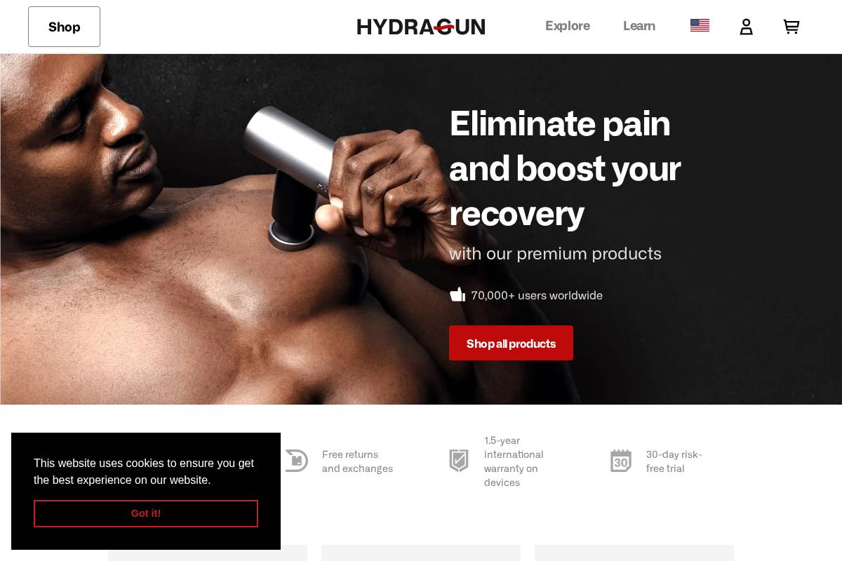 hydragun.com homepage screenshot