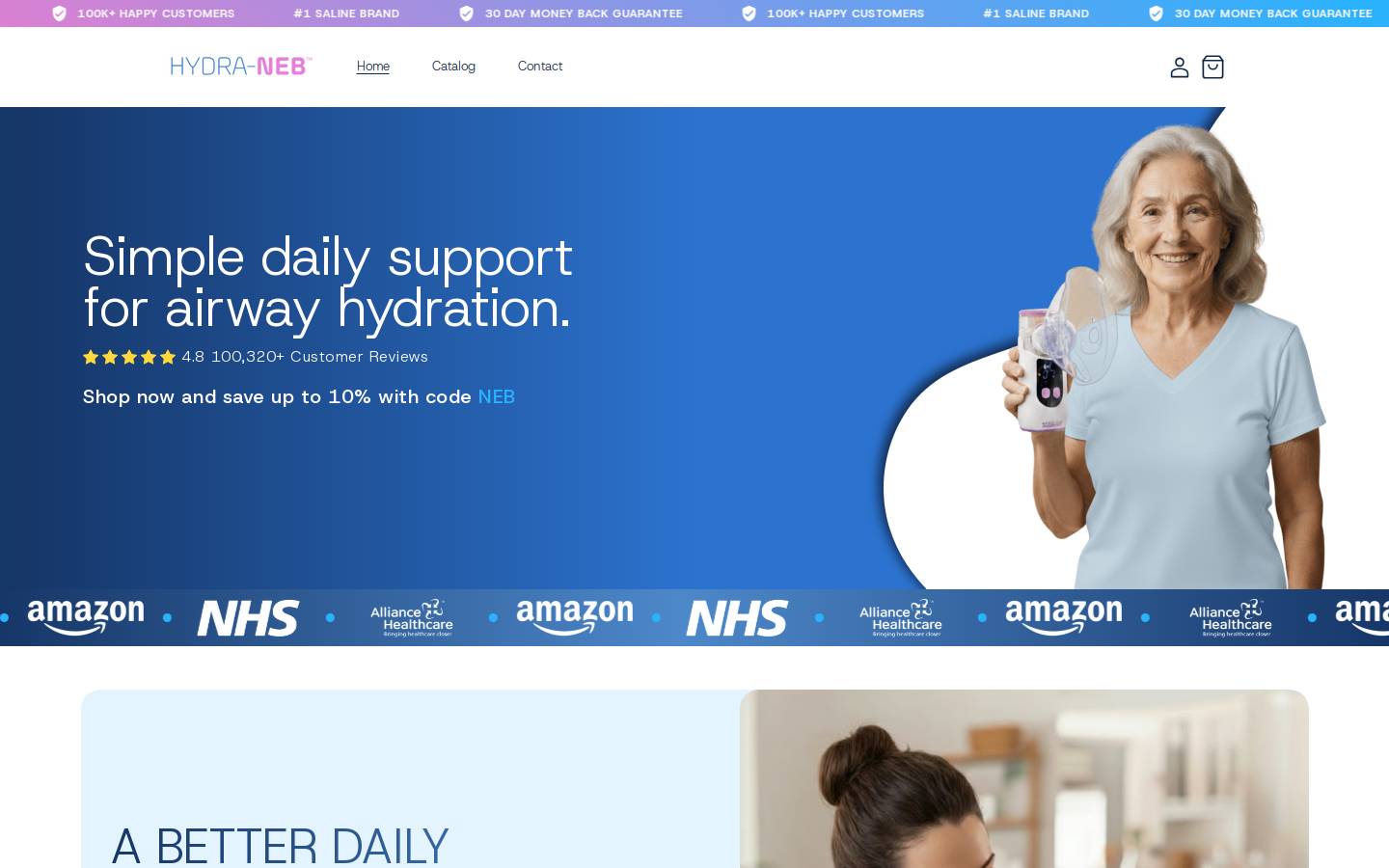 hydraneb.com homepage screenshot