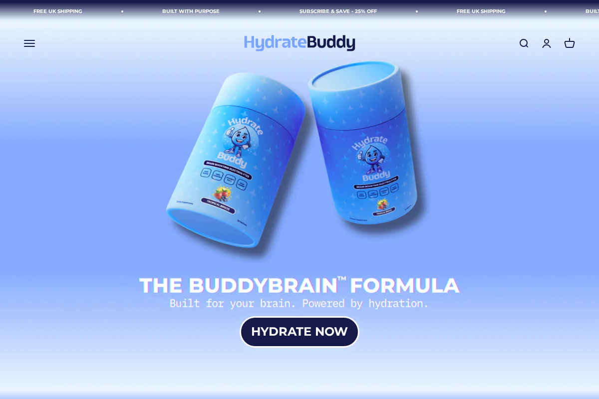 Hydrate Buddy homepage screenshot
