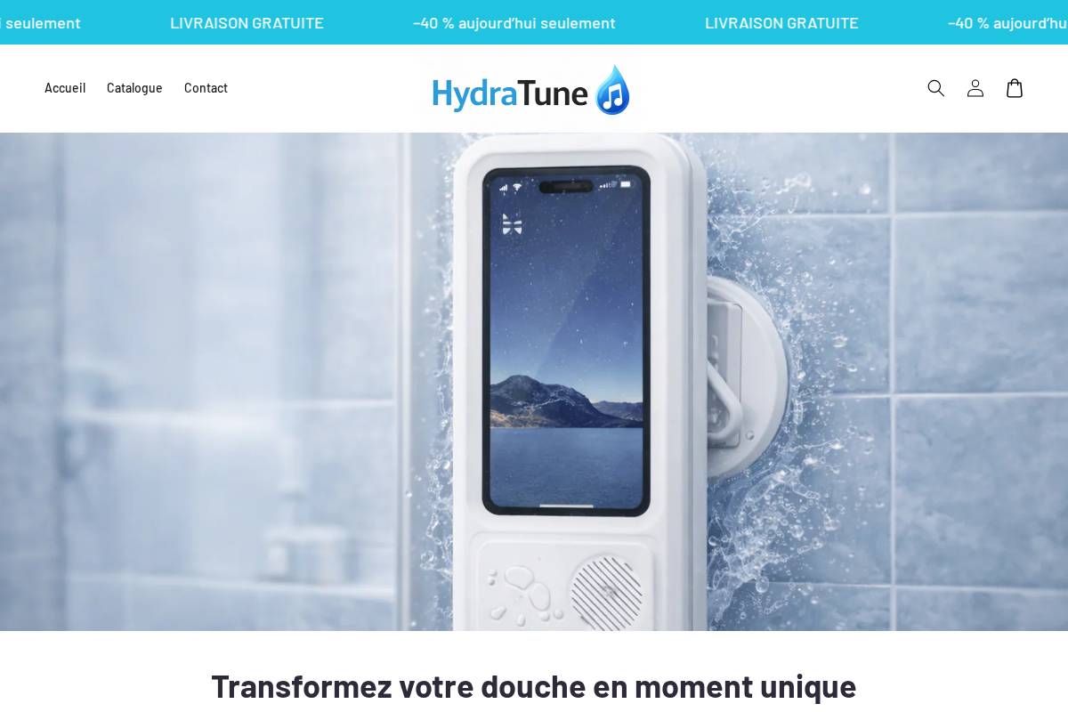 hydratunes.com homepage screenshot