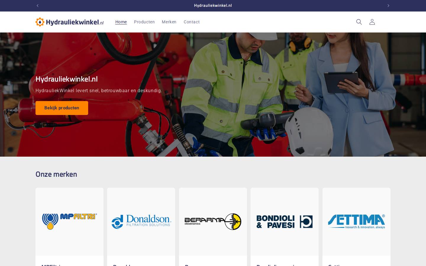 hydrauliekwinkel.nl homepage screenshot