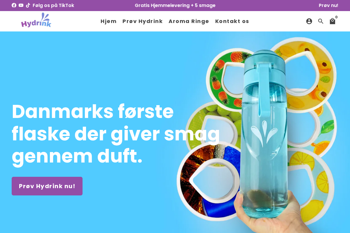 Hydrink homepage screenshot