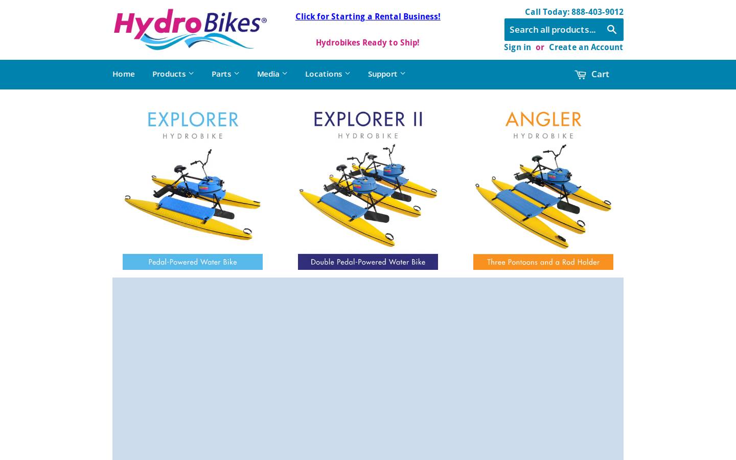 hydrobikes.com homepage screenshot