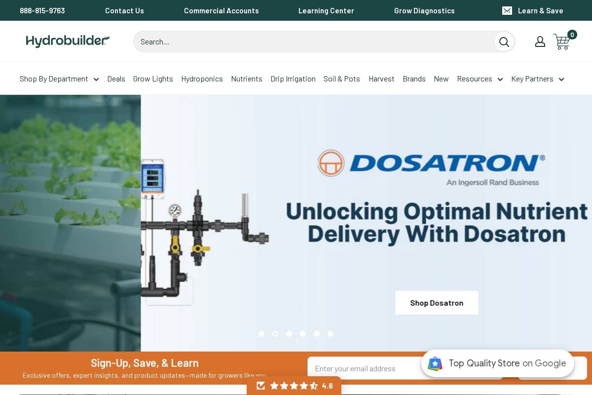 HydroBuilder.com homepage screenshot