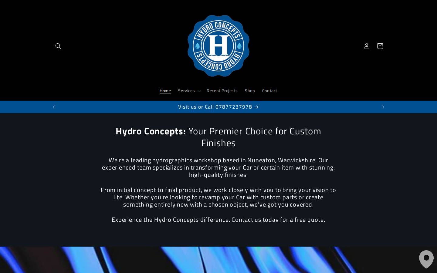 hydroconcepts.co.uk homepage screenshot