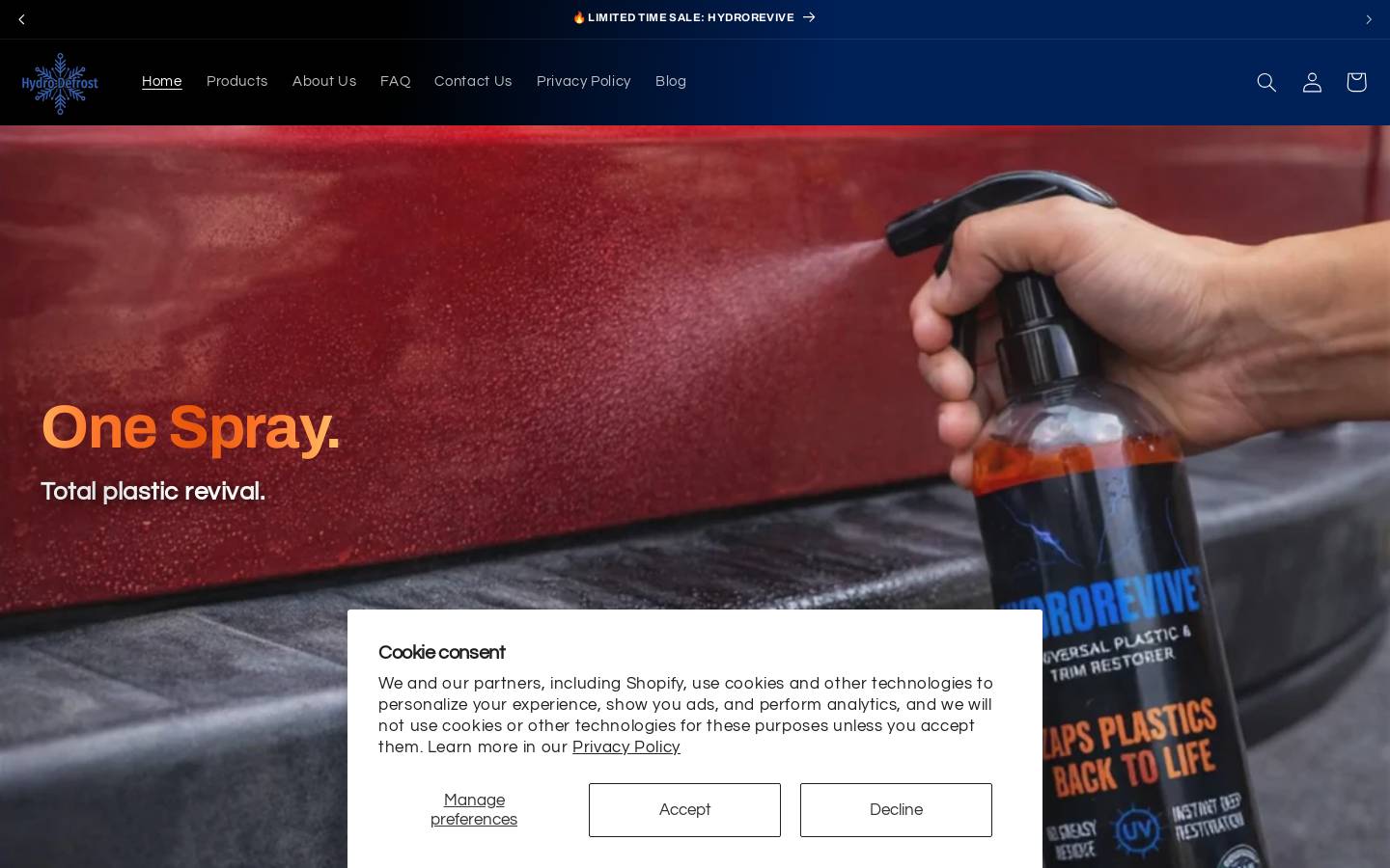 hydrodefrost.com homepage screenshot