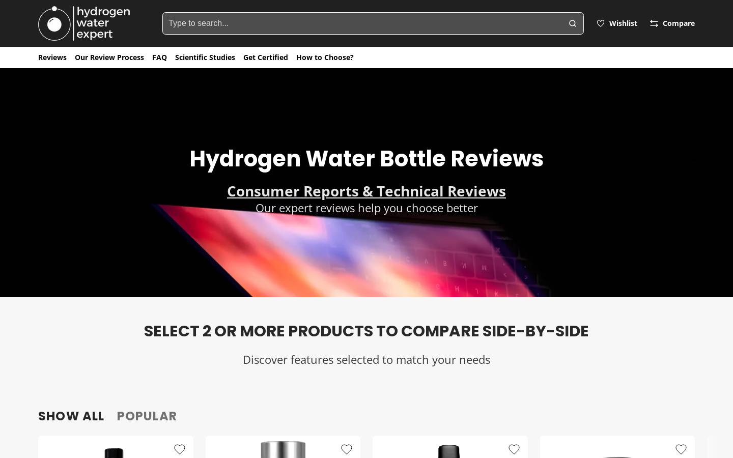 hydrogenwaterexpert.com homepage screenshot