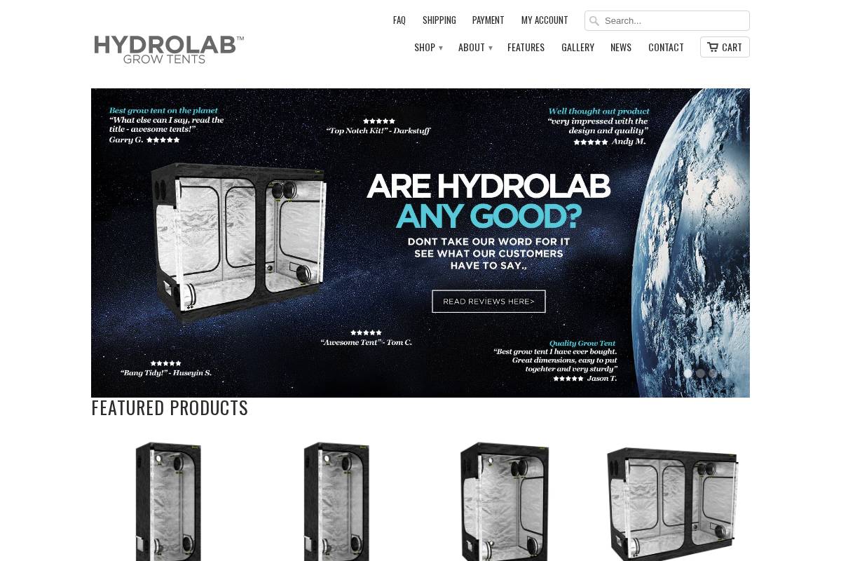 Hydrolab homepage screenshot