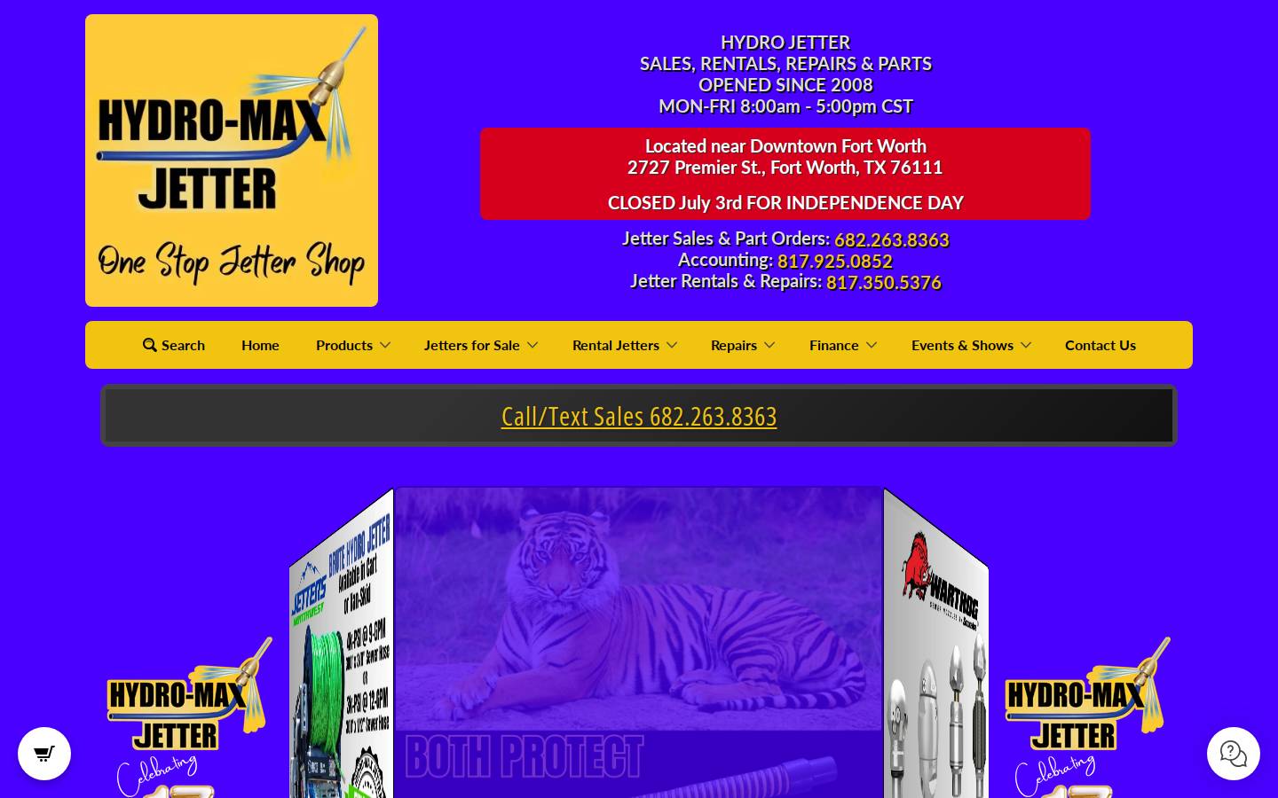 hydromaxjetter.com homepage screenshot