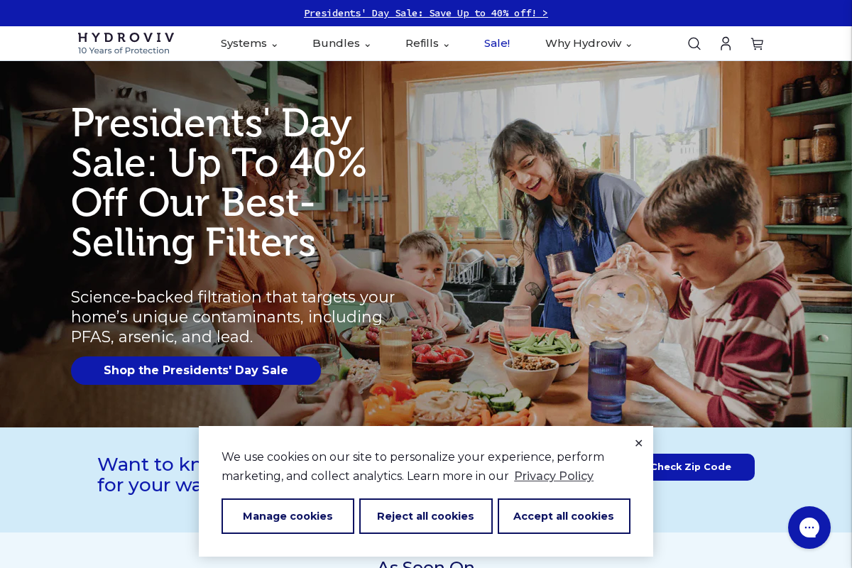 Hydroviv homepage screenshot