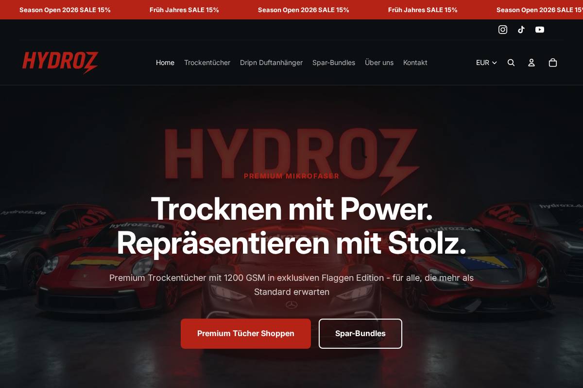 hydrozz.de homepage screenshot