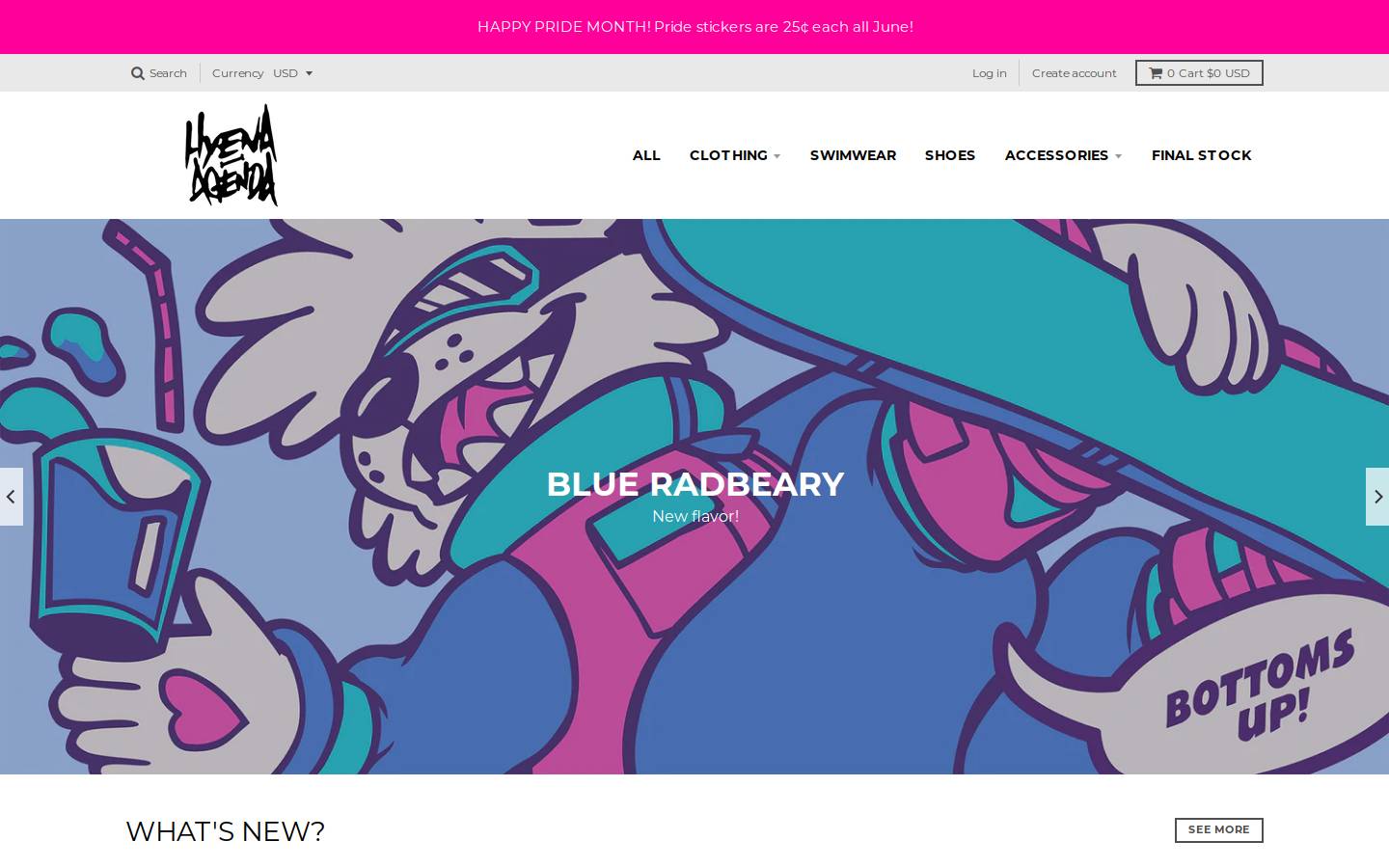 Hyena Agenda homepage screenshot