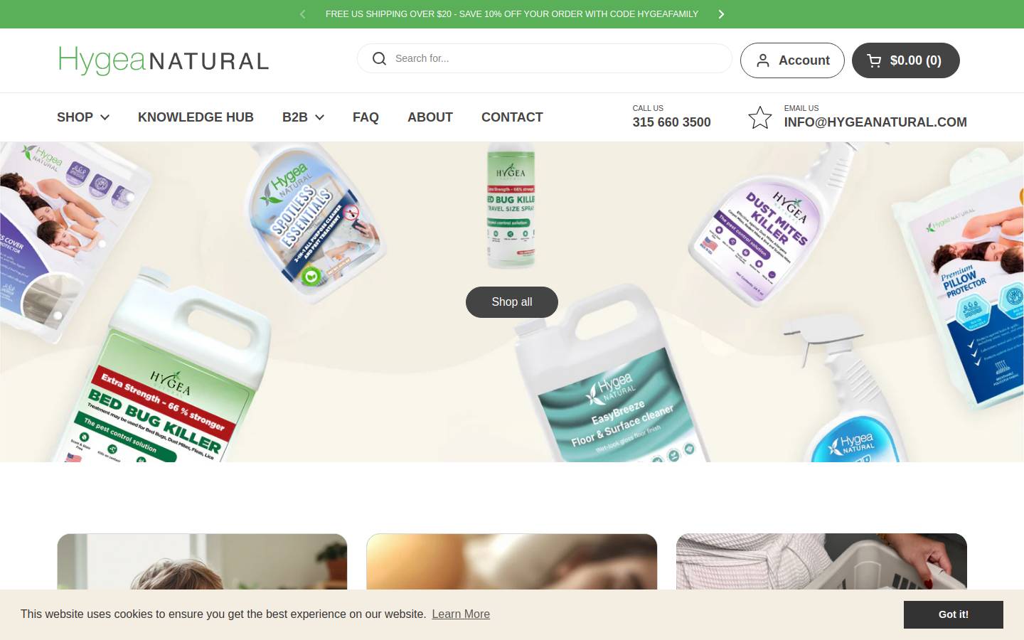 Hygea Natural homepage screenshot