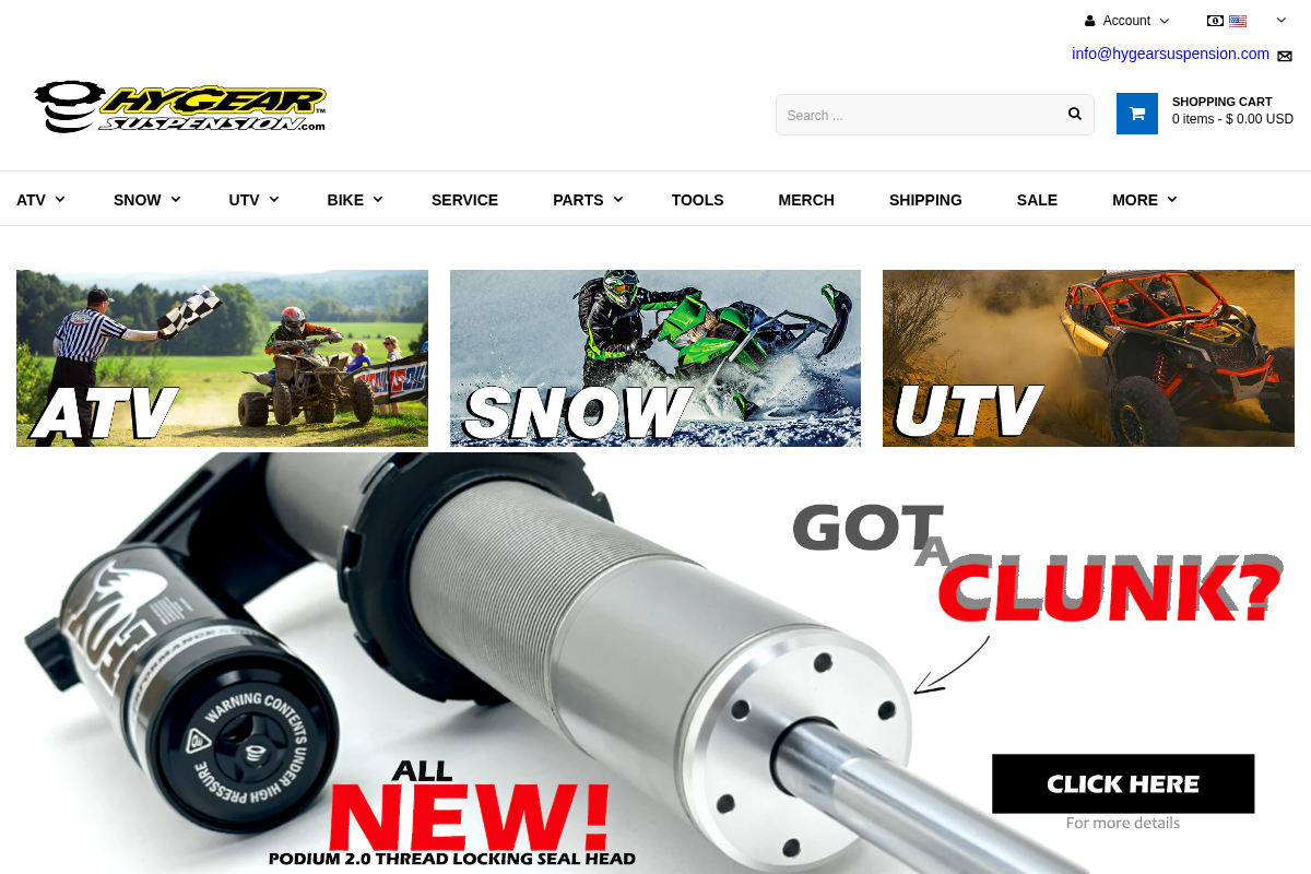 Hygear Suspension homepage screenshot