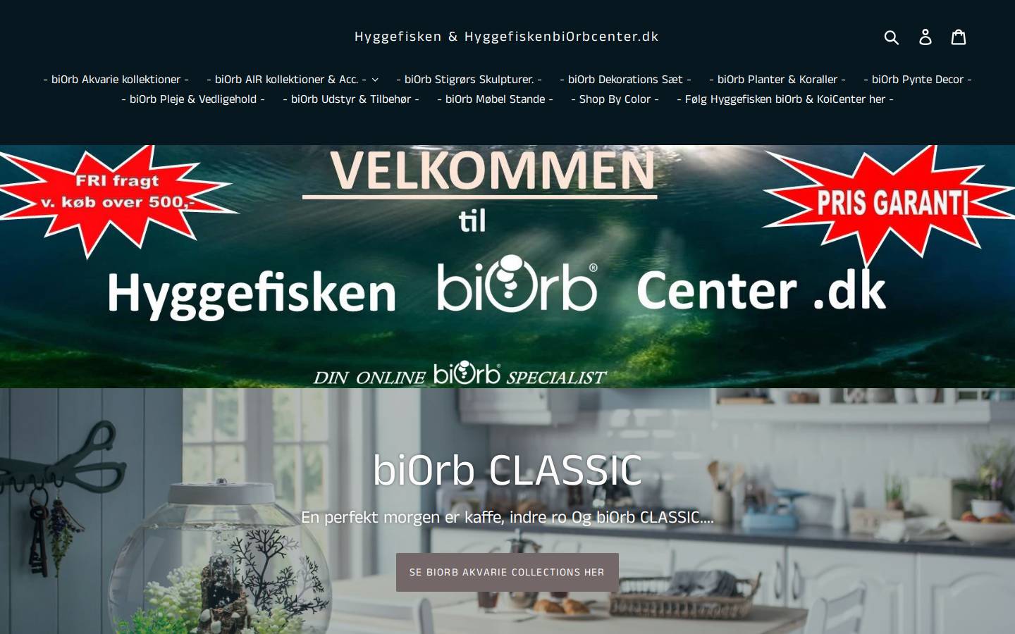 Hyggefisken homepage screenshot