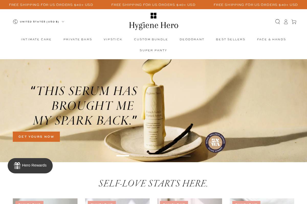 hygiene-hero.com homepage screenshot