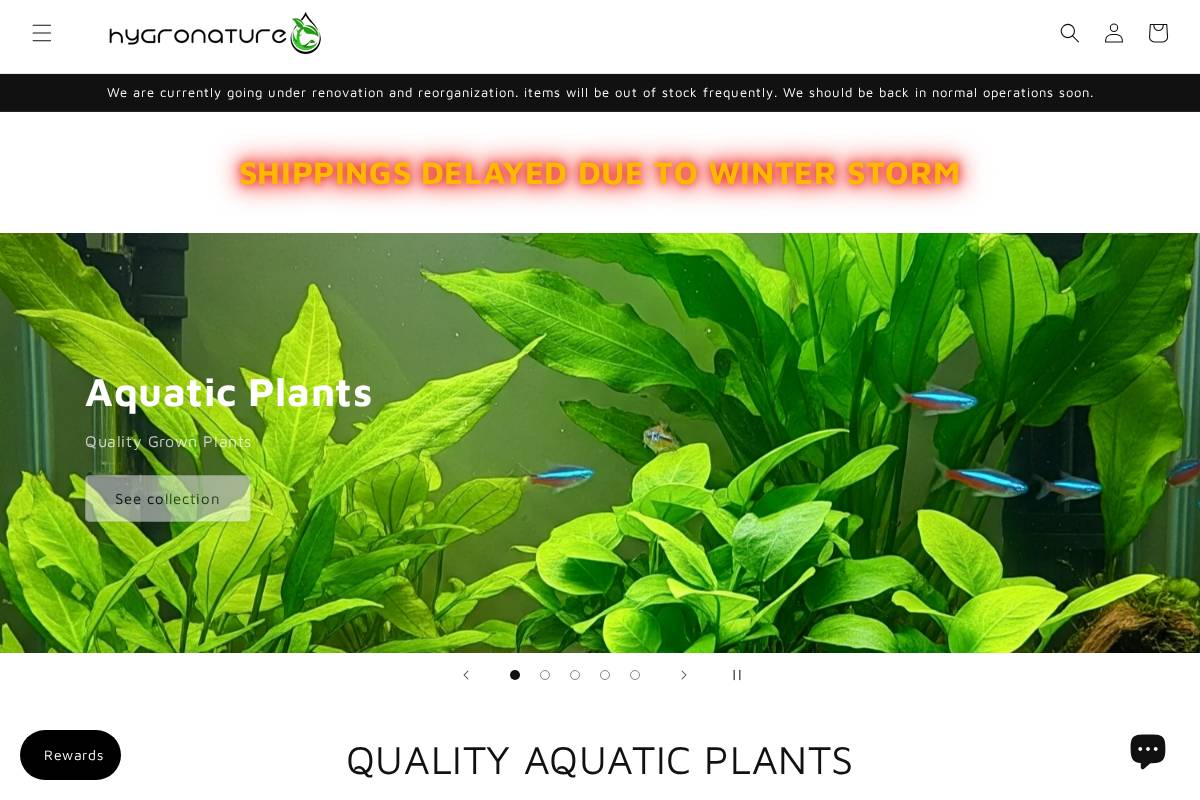 hygronature.com homepage screenshot