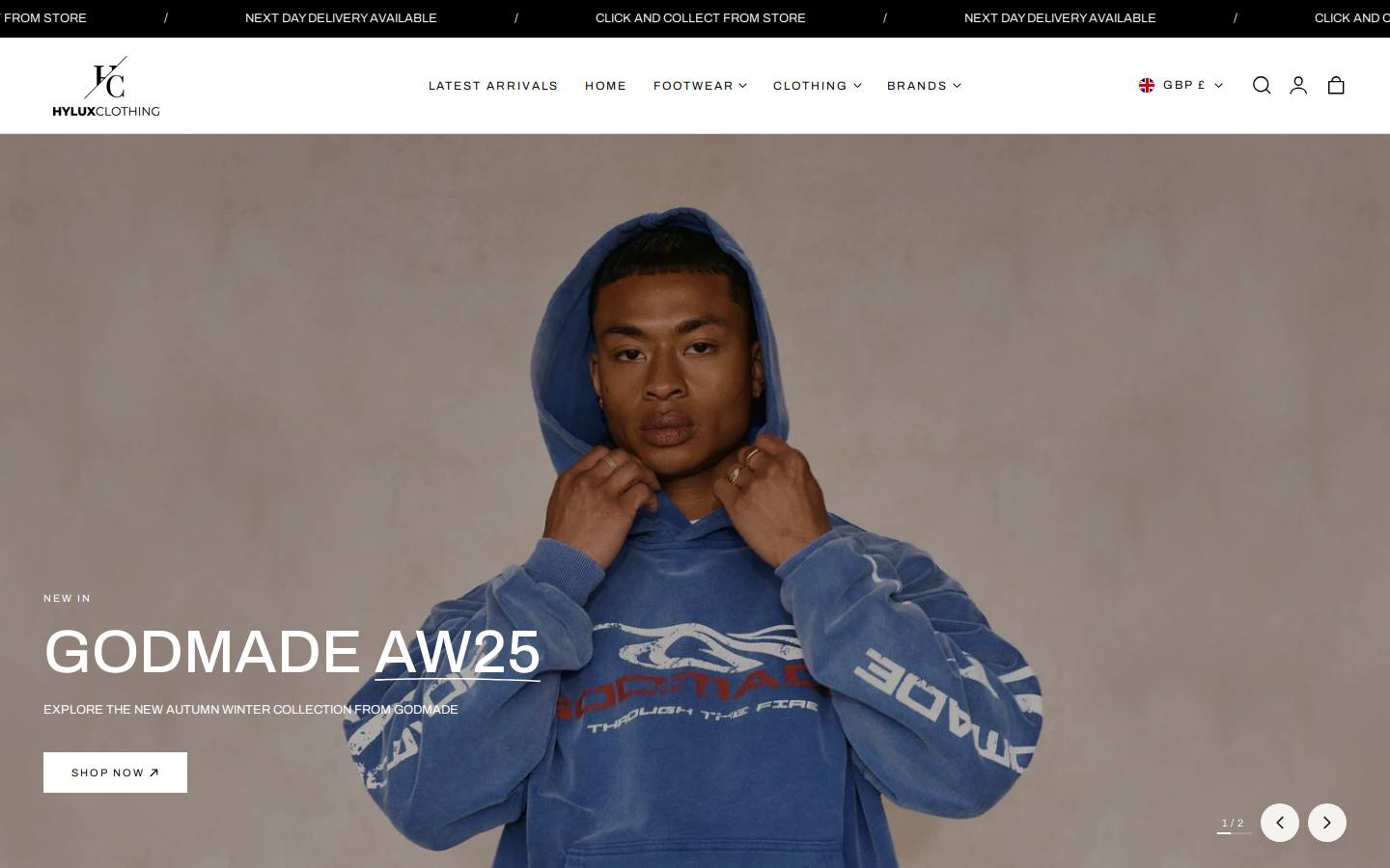 Hyluxclothing homepage screenshot