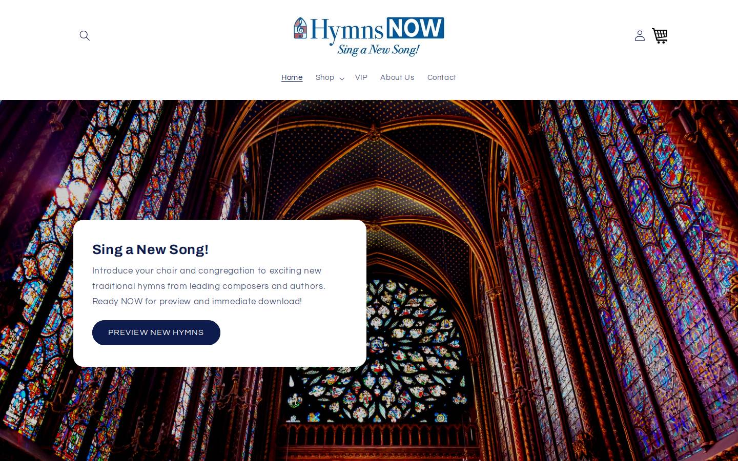 hymnsnow.com homepage screenshot
