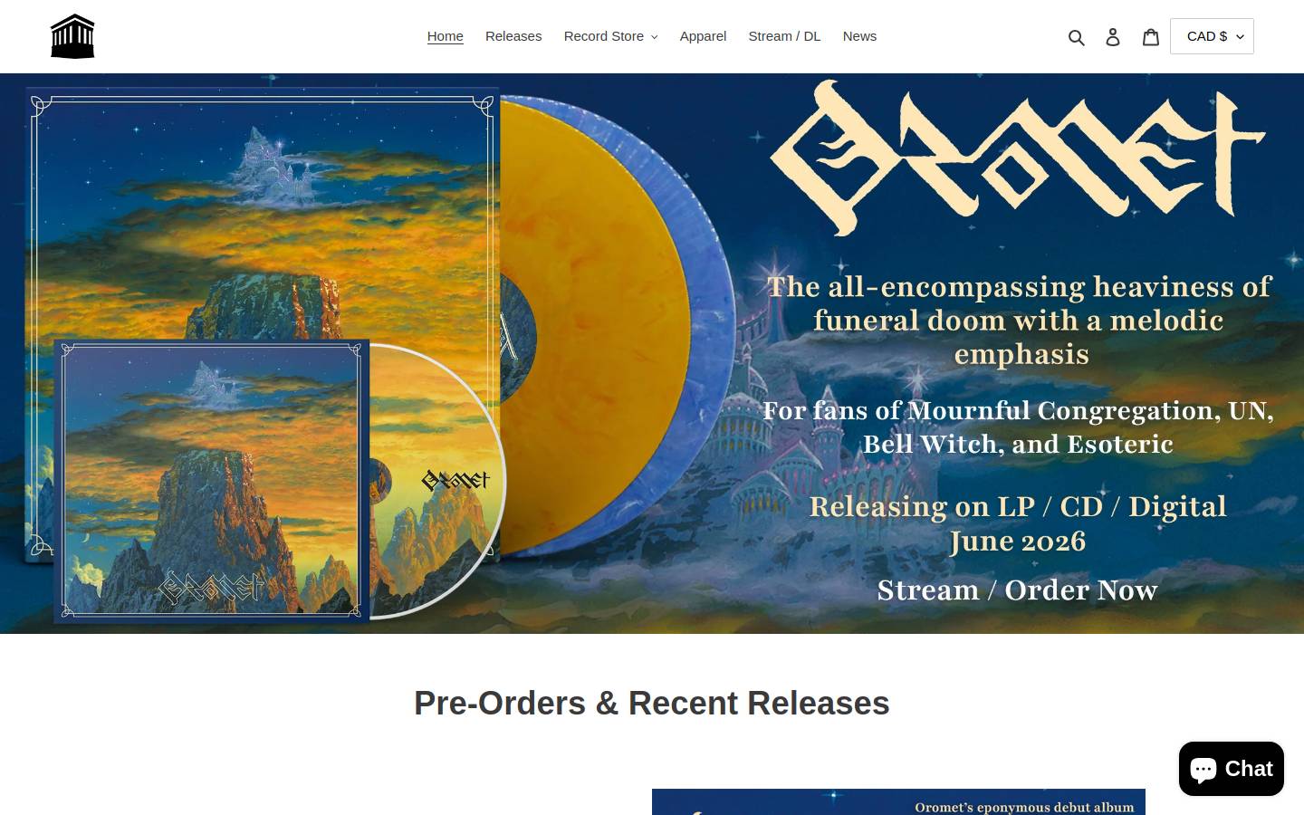hypaethralrecords.com homepage screenshot