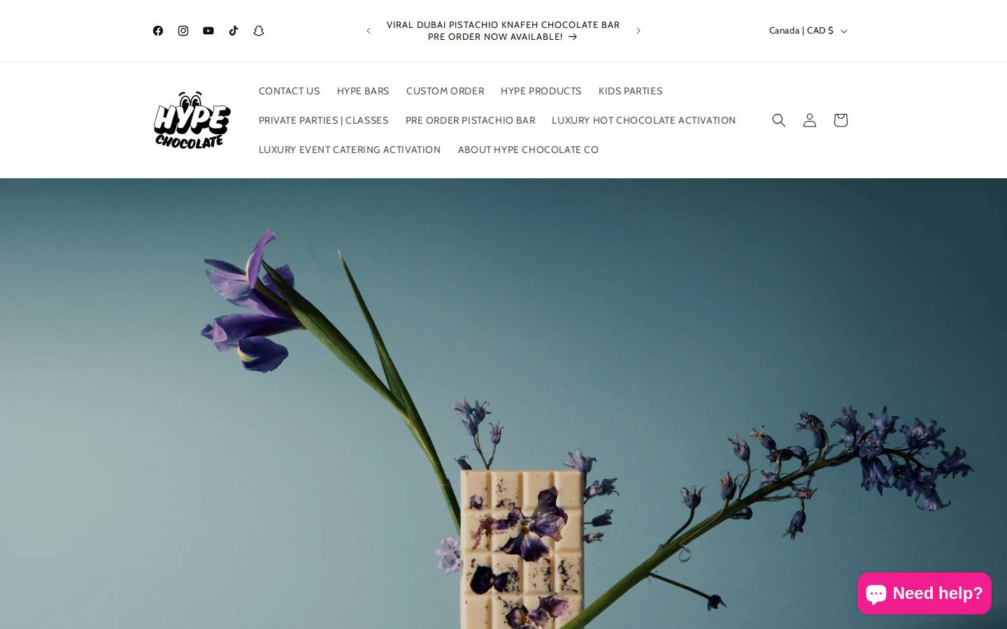 hypechocolate.com homepage screenshot