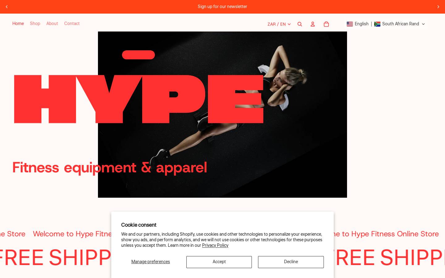 hypefitness.shop homepage screenshot